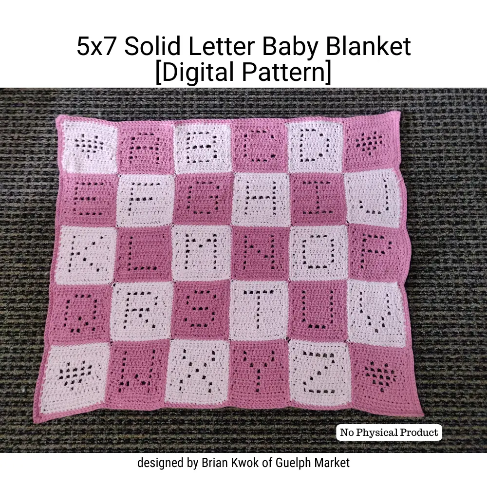 5x7 Solid Letter Baby Blanket [Digital Pattern]