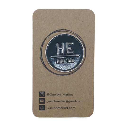 Grey Enamel Pronoun Pins