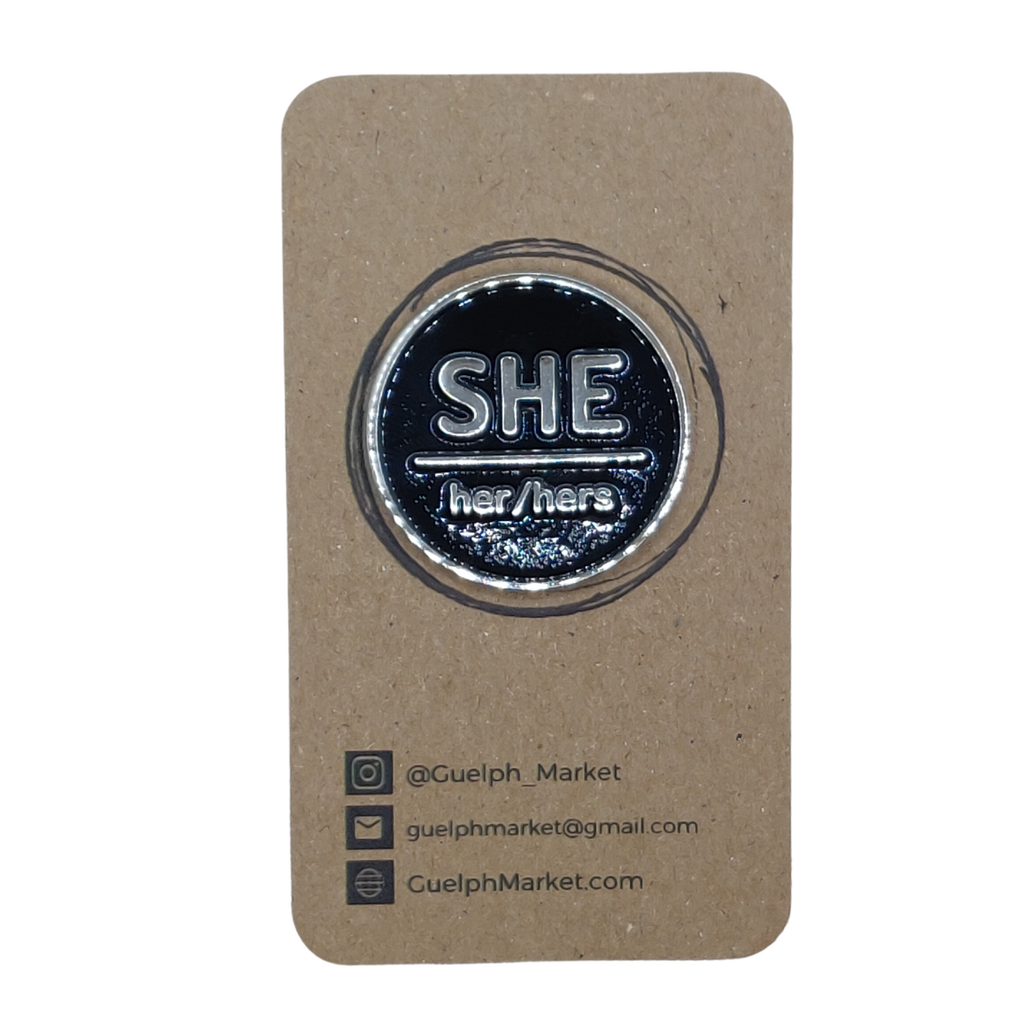 She Her Hers Enamel Pronoun Pin