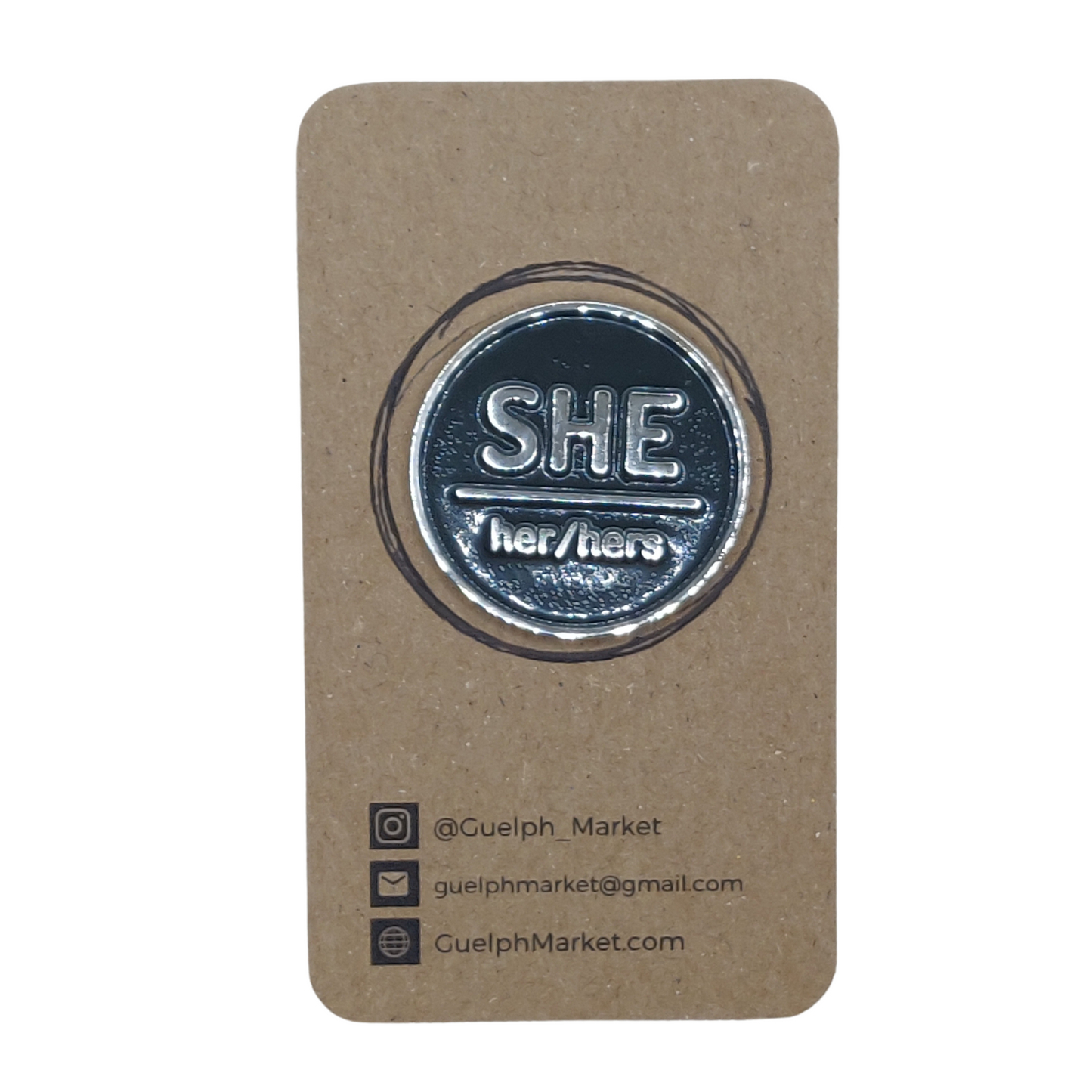 She Her Hers Enamel Pronoun Pin