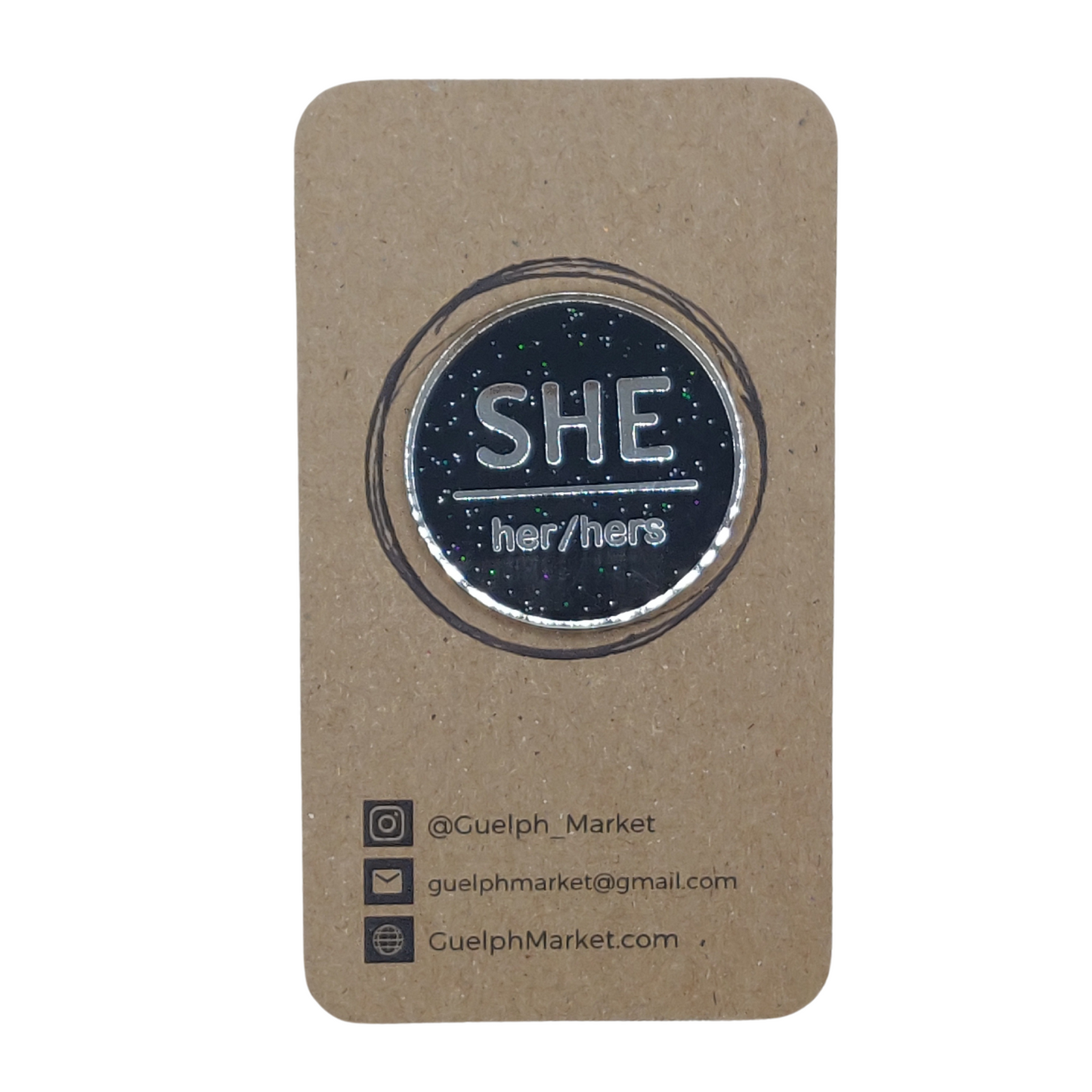 She Her Hers Enamel Pronoun Pin