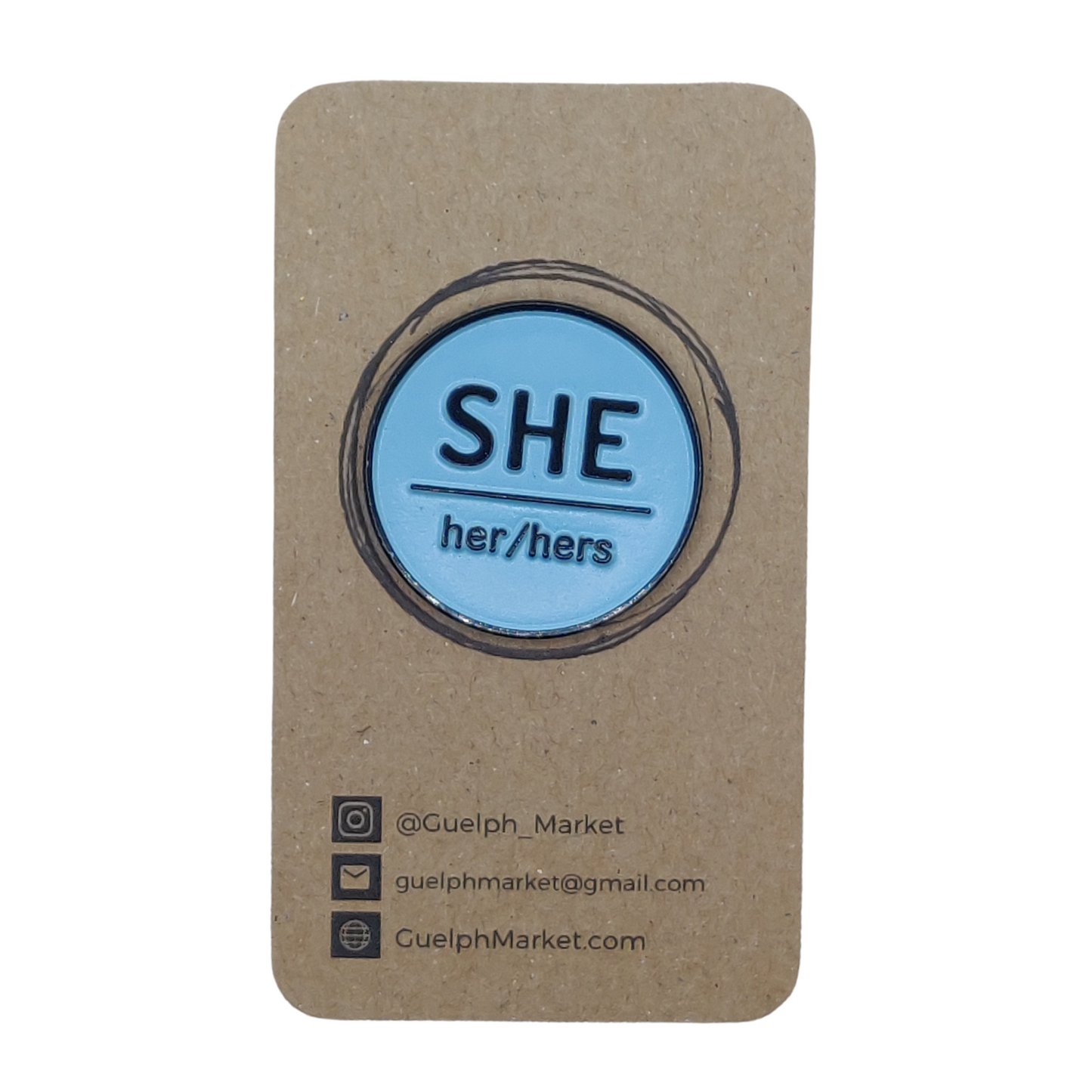 She Her Hers Enamel Pronoun Pin