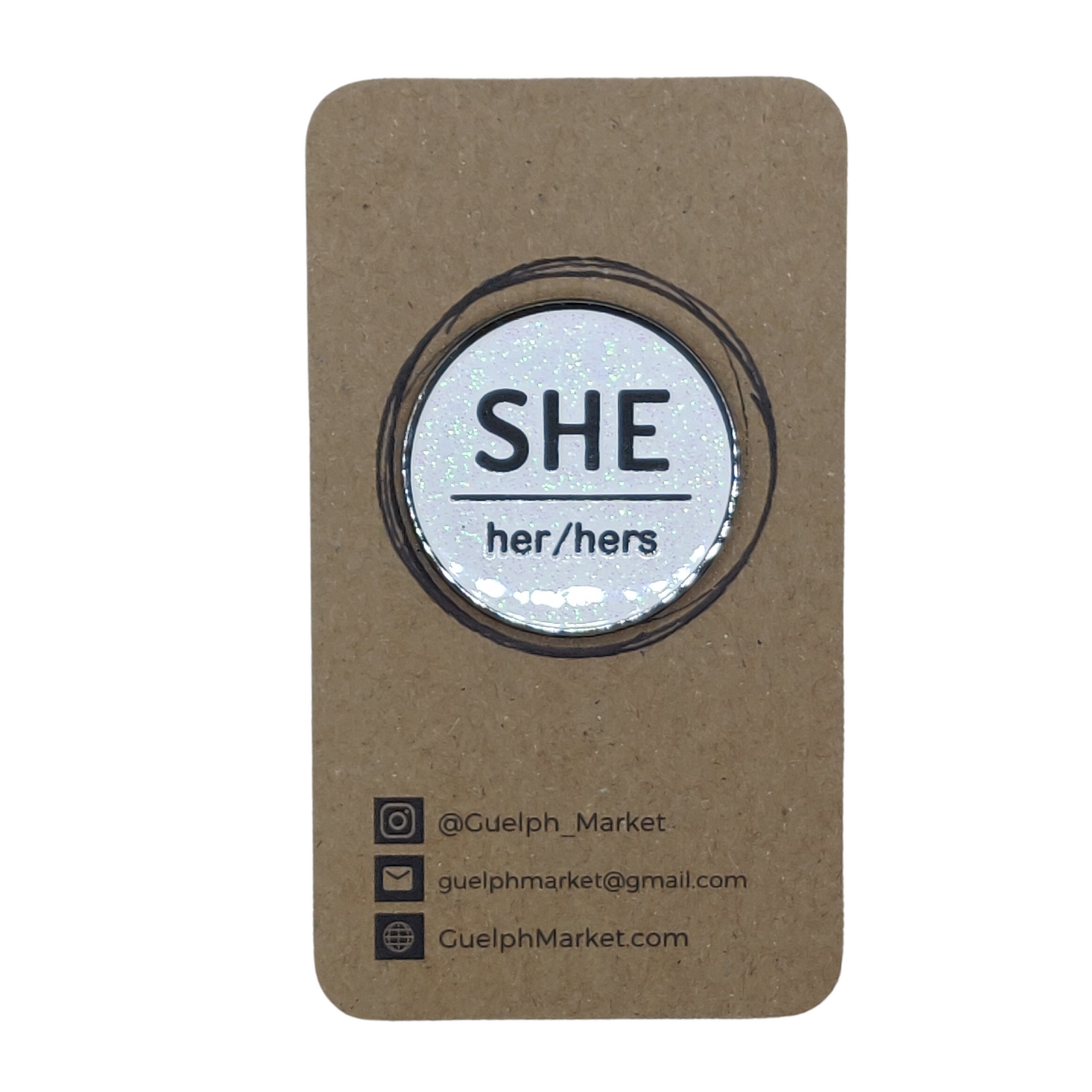 She Her Hers Enamel Pronoun Pin