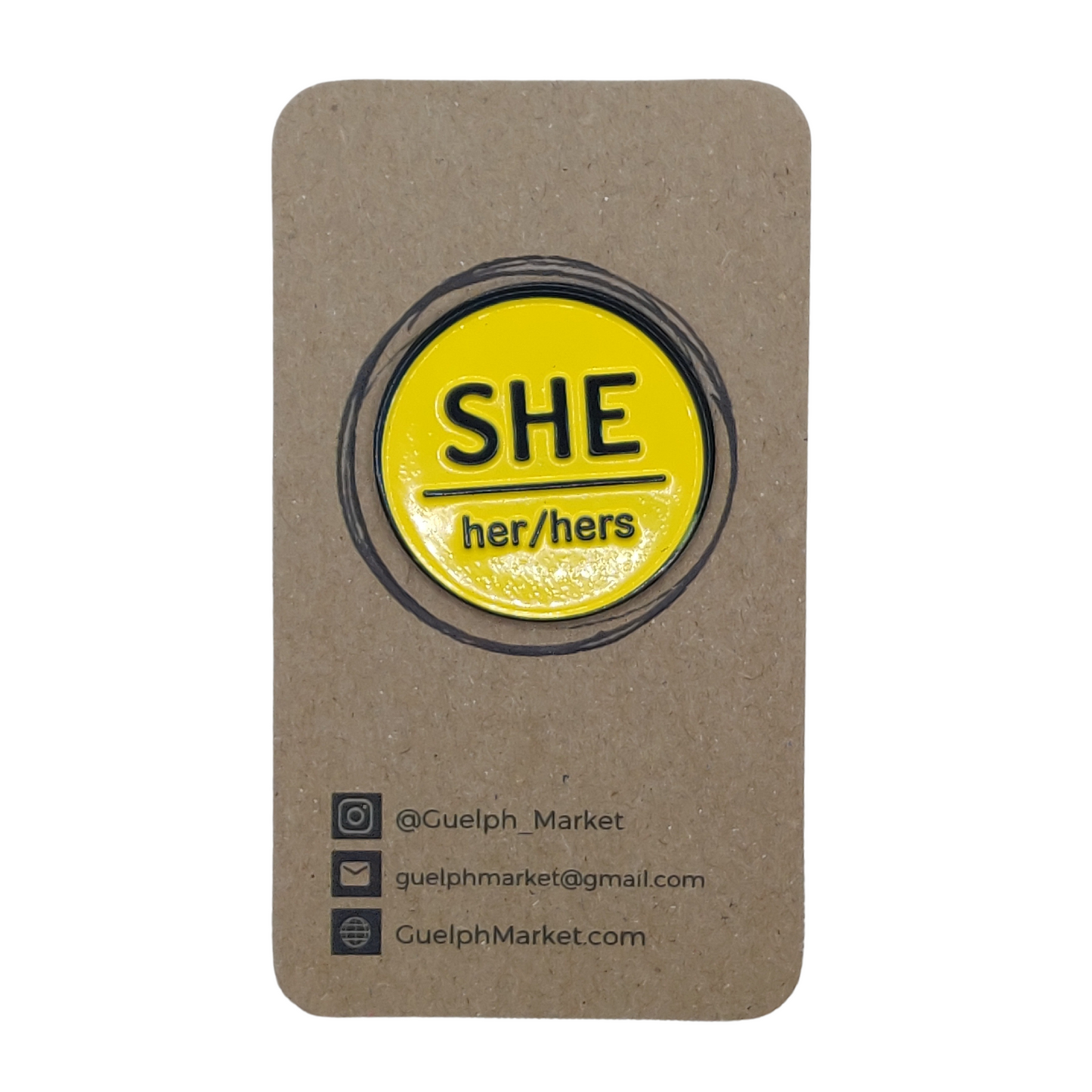 She Her Hers Enamel Pronoun Pin