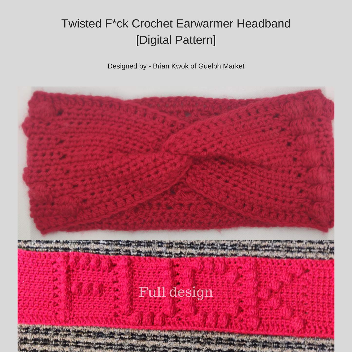Twisted Fuck Crochet Ear Warmer Headband [Digital Pattern]